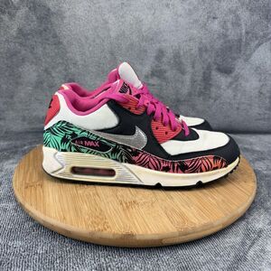 Nike Air Max 90 Shoes Girls Size 6.5Y Pink Tropical Floral Sneakers 704953-001